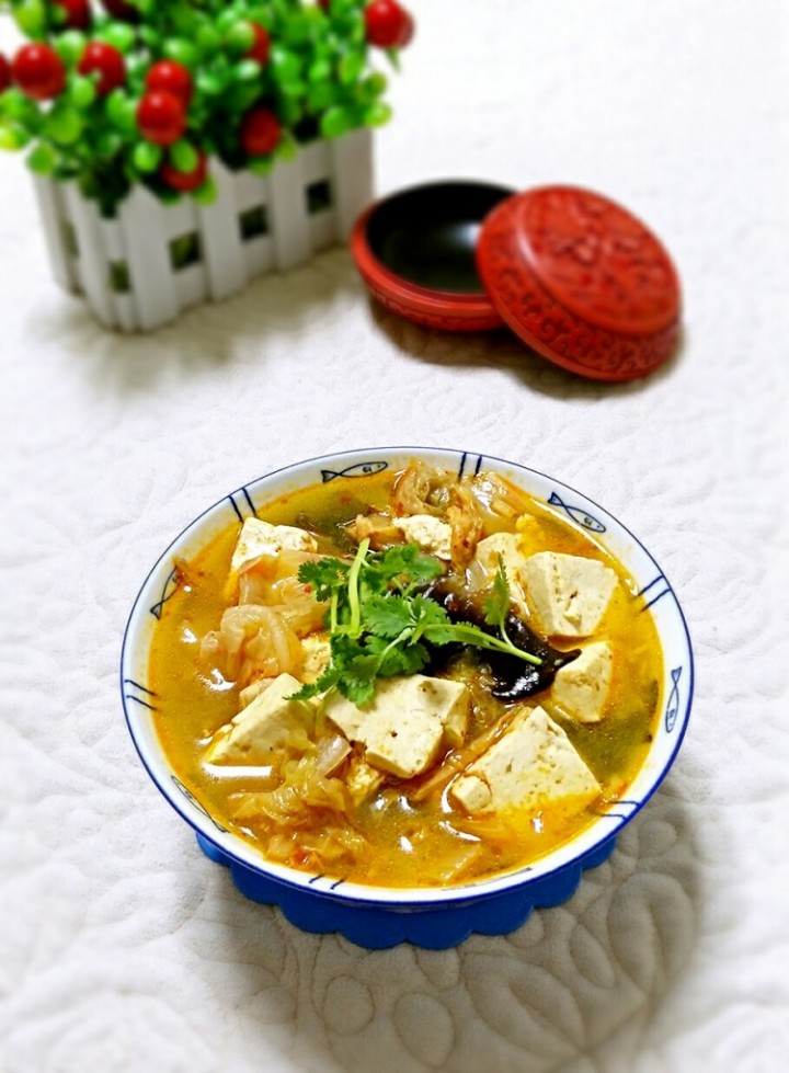 辣白菜炖豆腐图片
